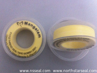 China PTFE Yellwo Tape Gas use ,PTFE Tape 12mmx0.1mm x10m Density:0.35g/cm3 supplier