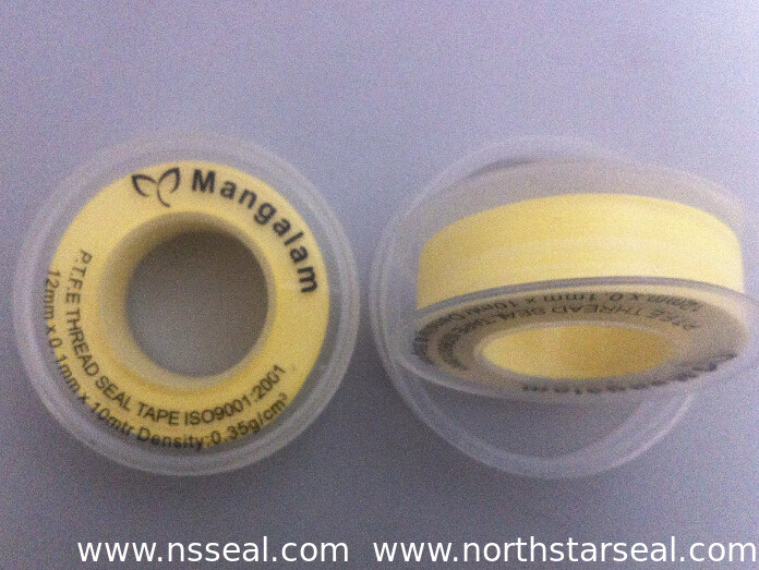 PTFE Yellwo Tape Gas use ,PTFE Tape 12mmx0.1mm x10m Density0.35g/cm3